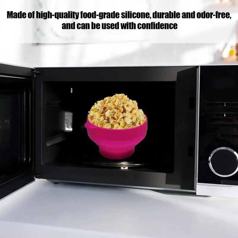 Microwave popcorn machine bucket Silicone Popcorn Bowl Microwave Small Flower Lid CollapsibleBPA Free Popcorn Bowl Microwave