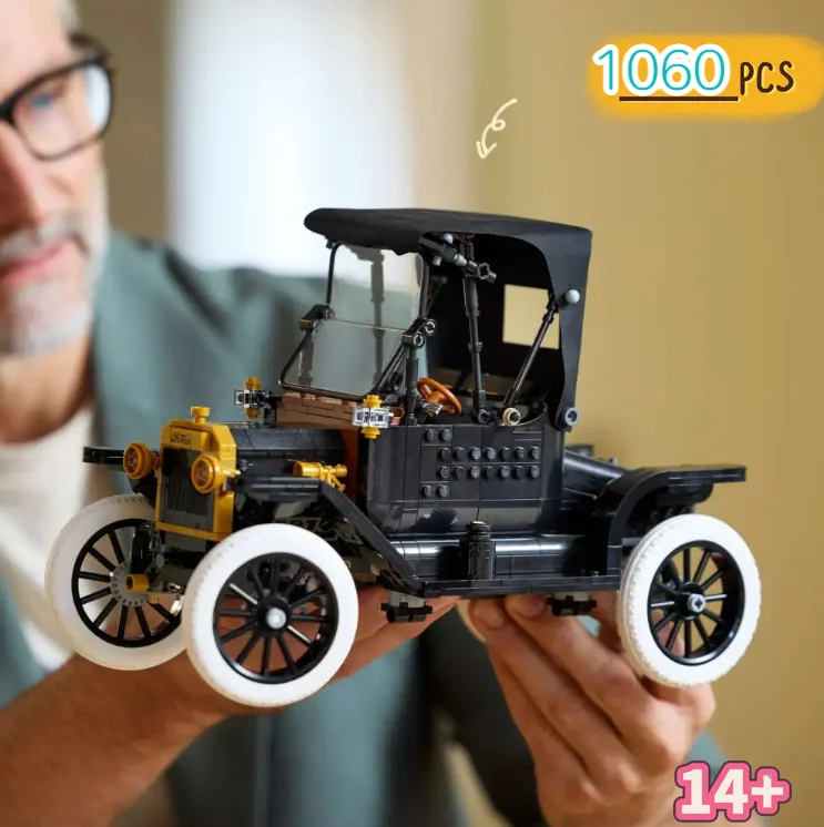 

2026 new 1060pcs Vintage Model T Car 11376 Building Blocks Set Technical Retro Automobile Bricks Model Toy Gift for Adults