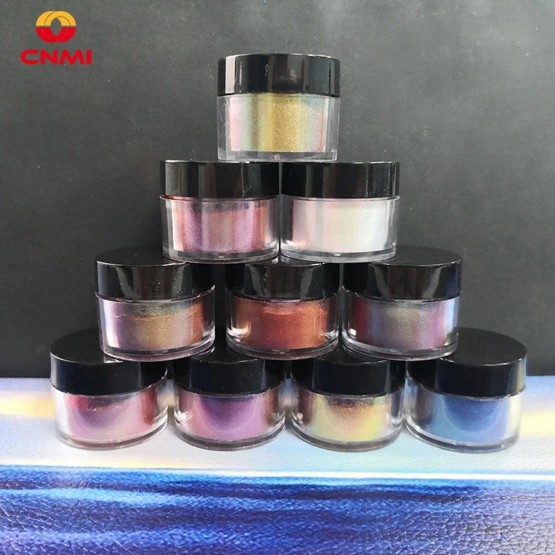 

3g*10pcs Colors Mirror Chameleons Pigment Set Magic Discolored Pearlescent Powder DIY Slime UV Resin Crafts Jewelry Making Dye