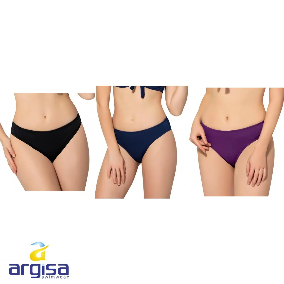 Argisa 1500 Micro Single Slip Bikini Bottom Solid Color Basic 36-42 black Blue Purple