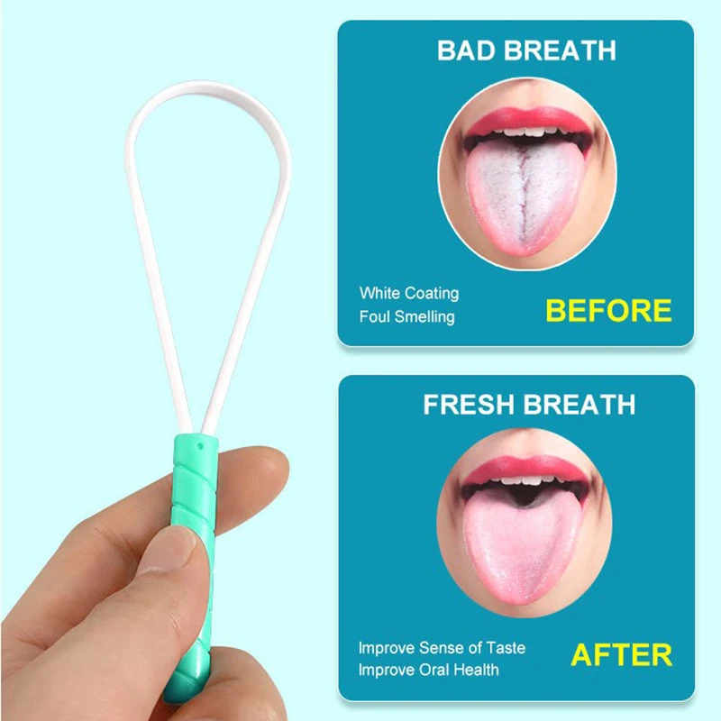 Alloy Tongue Scraper, Limpeza Respiração Fresca, Escova de Dentes Revestida, Higiene Oral, Metal, 1Pc