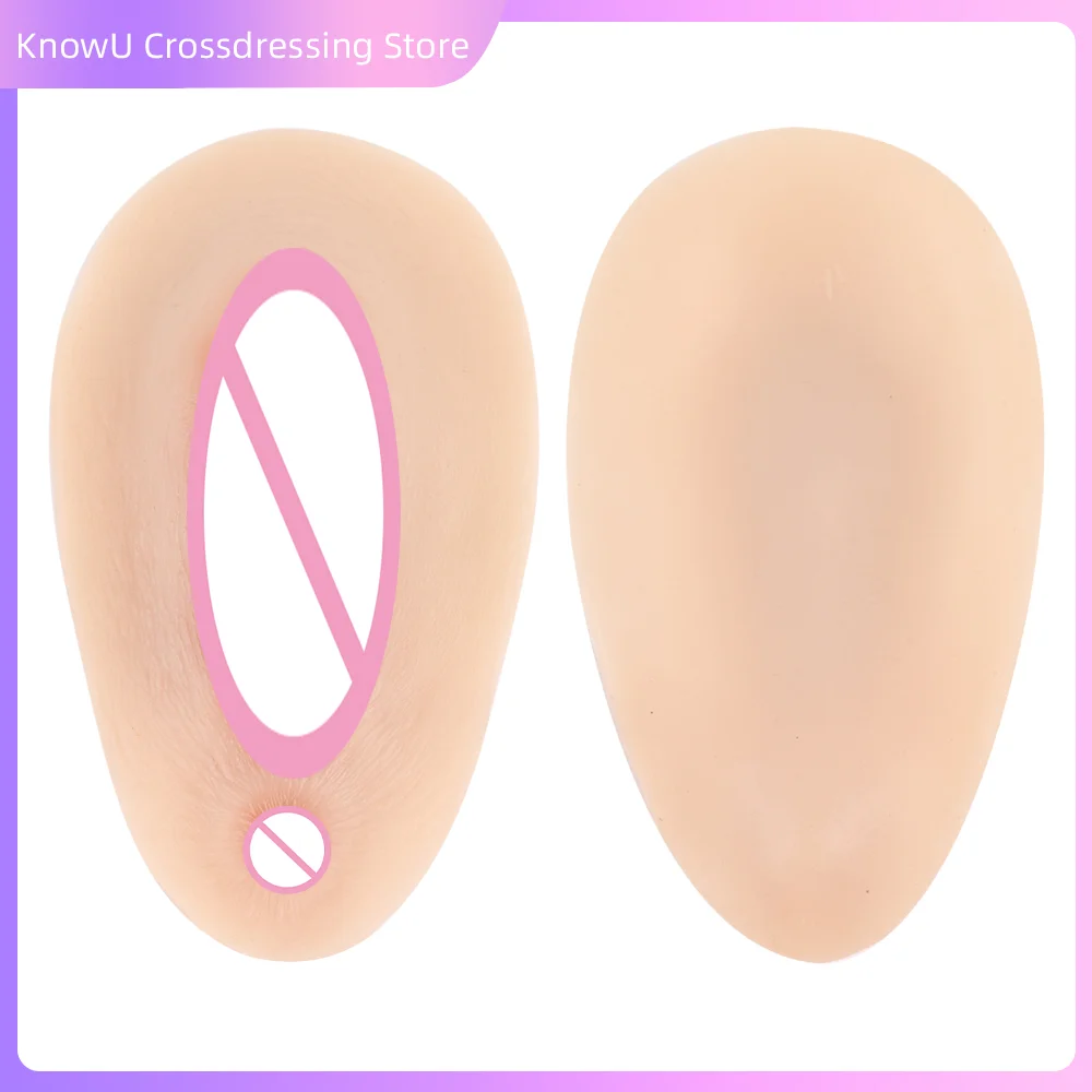 KnowU Fake Vagina Pad Realistic Cosplay Silicone Crossdressing Fake Vulva for Pussy Shemale Transgender Drag Queen Crossdresser