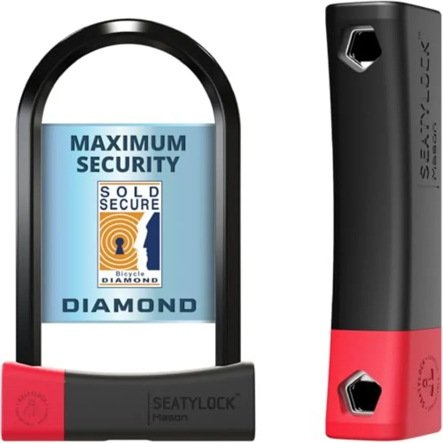 

Mason Bike U Lock - Patented Heavy Duty Anti Theft Diamond Secure ULock - Ultra Security Bicycle Safety Tool with Keys for City