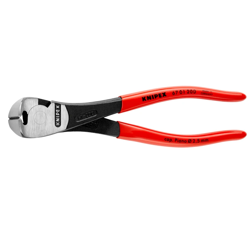 KNIPEX 67 01 200 Cutting Plier 318Grams 200mm Length High Leverage End Cutting Nipper High Cutting Capacity and Labor-saving