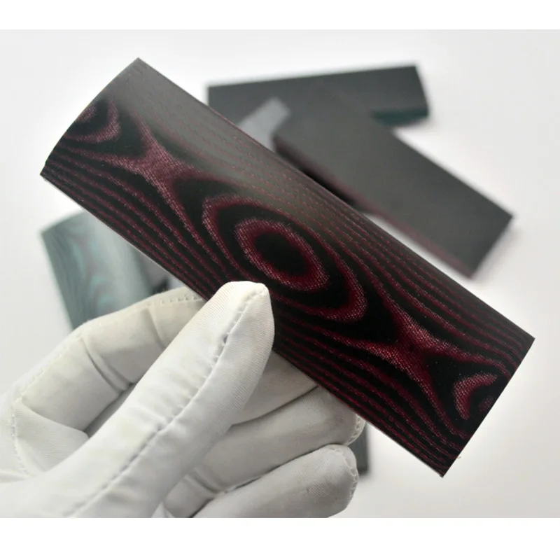 قطعتان من مادة مقبض السكين DIY - ميكارتا، متوفر باللون الأسود والأحمر والأسود والأخضر والأسود والأبيض، 120 × 40 × 8 مم؛ 160 × 50 × 8 مم