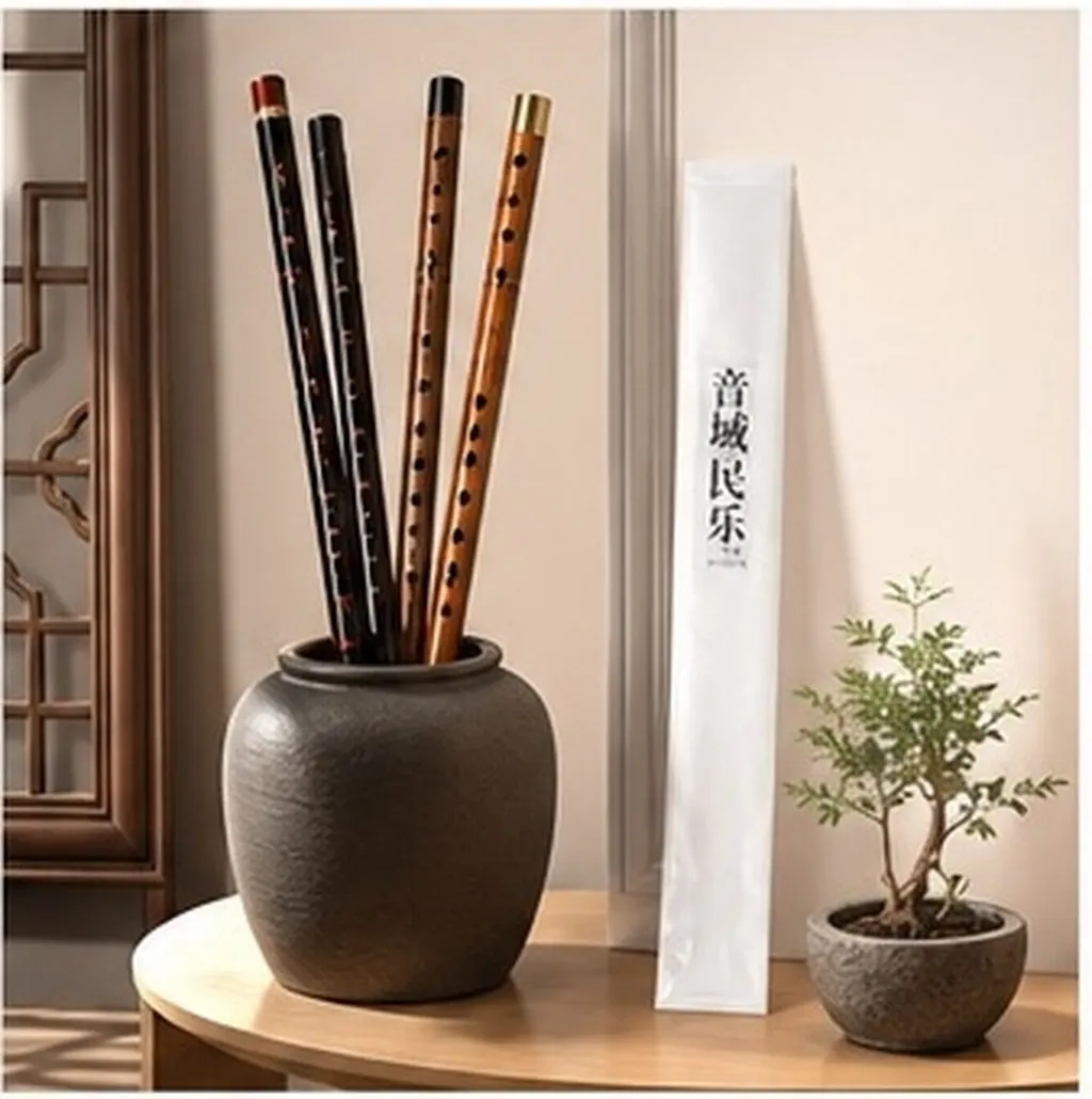5Pcs Vertical Flute Storage Bag Plastic Bamboo Flute Pouch Protective Organizer Multipurpose for Travel Storage