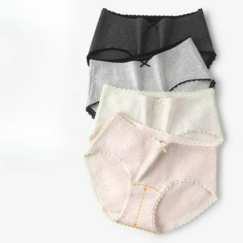 Panties Women's New Pure Cotton Mid-waist Baby Cotton 10a Cotton Extended Antibacterial Crotch Briefs Comfortable Breathable
