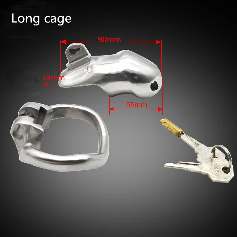 Stainless steel Male Chastity Belt Cock cage Penis Lock chastity device Cock ring sex toys for men CB6000 view 2