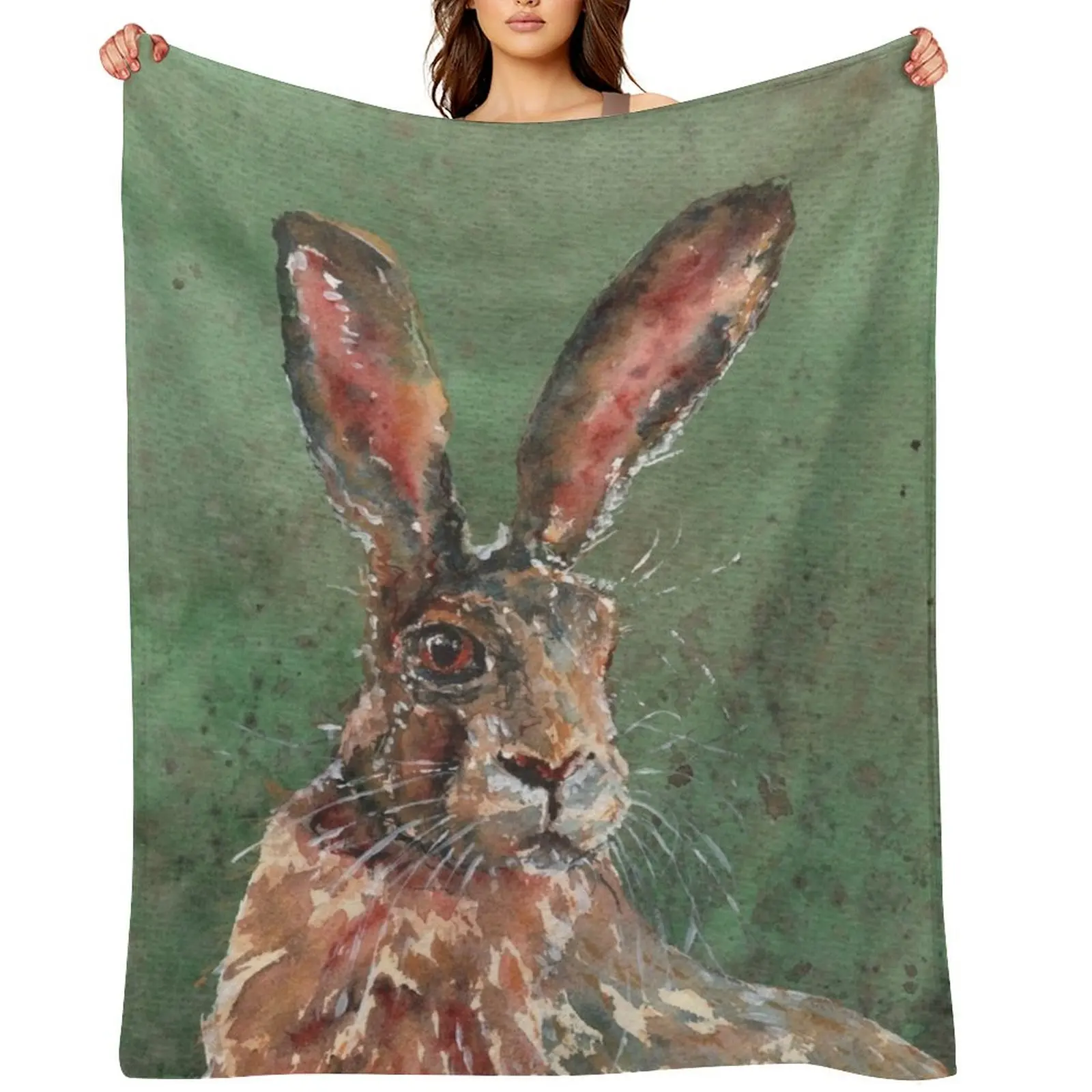 

Hare Throw Blanket bed plaid Soft Plaid warm winter halloween Blankets