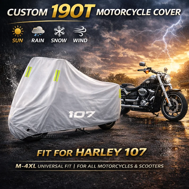 

Чехол для мотоциклов Harley Touring Road King Electra Glide Street Glide Softail Fat Boy 107, водонепроницаемый, с защитой от ультрафиолета