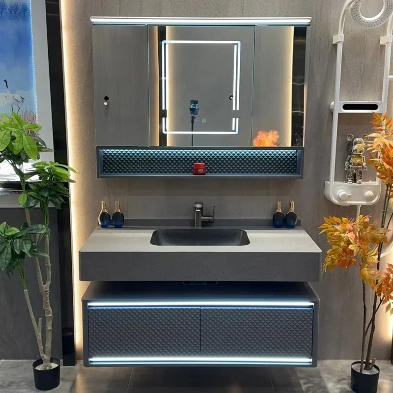 

Europe Style Panel Bathroom Vanity Cabinet Furniture with Single and Double Sinks and Mirror Wash Basin for Hotel Bathroom