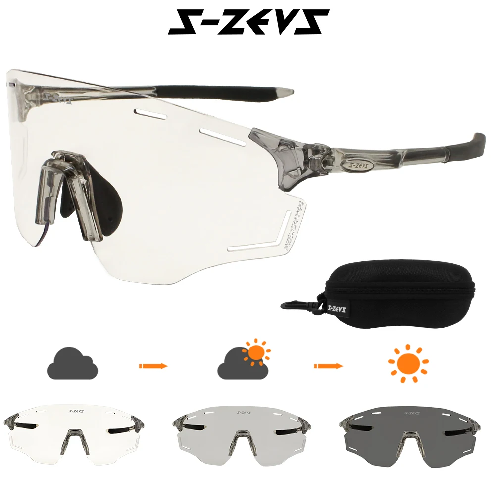 S-ZEUS Photochromic Cycling Sunglasses Men Women Road Mtb Mountain Bike Bicycle Glasses Cycling Glasses Sport running Eyewear