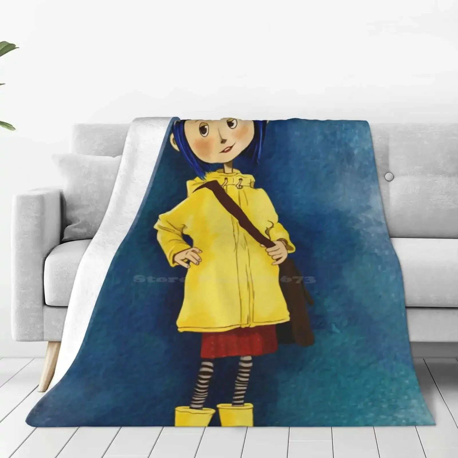 Coraline Top Quality Comfortable Bed Sofa Soft Blanket Coraline Artwork Coraline Character Kids Room Halloween Cute Coraline