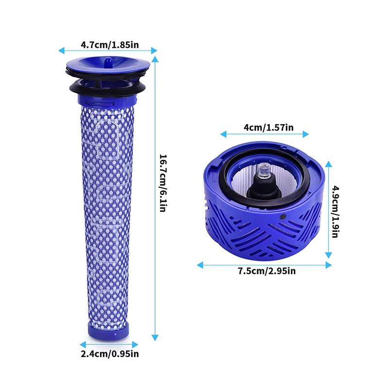 Предварительный фильтр и HEPA-фильтр после двигателя, совместимый с деталями пылесоса Dyson V6 DC59, DY- 96674101   & DY- 96566101   Замена