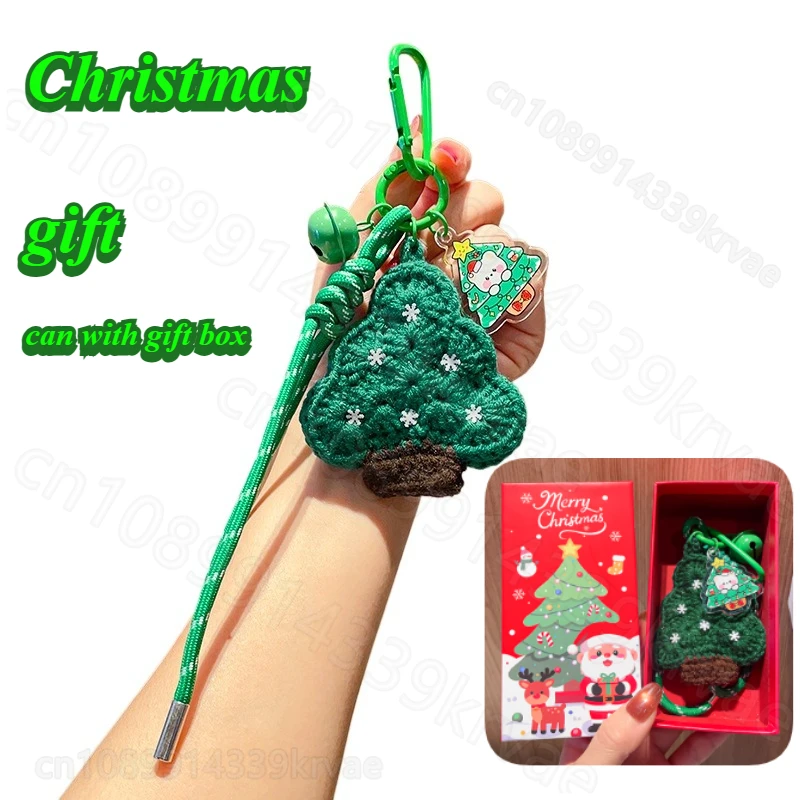 Christmas wool crocheted Christmas tree keychain small gift plush Christmas hat gloves schoolbag pendant small gift