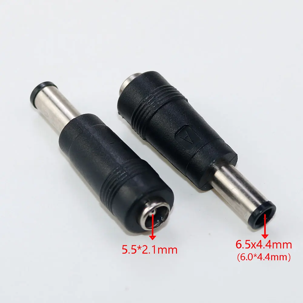 5.5x2.1mm female to 6.5x4.4mm Male with Pin male DC Power Connector Adapter Laptop 5.5*2.1 female to male 6.5*4.4mm 6.0*4.4mm