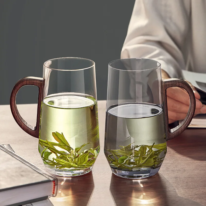 Walnut put green tea cup high borosilicate heat resistant glass Japanese monkey Kui water cup flower tea cup glass office mugs