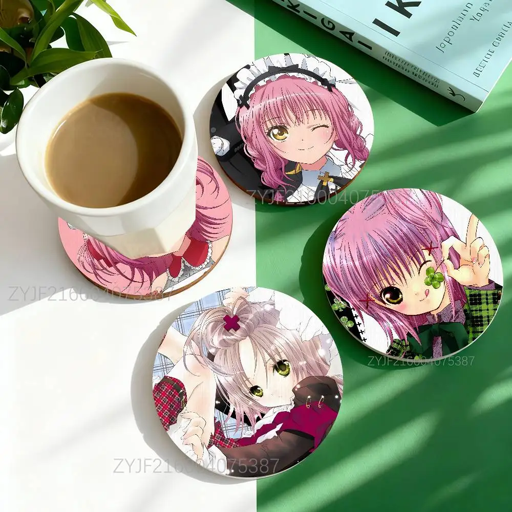 

S-Shugo Chara Amu Anime Round Wooden Coasters For Cute Design Suitable for Drinks Tea,Coffee Home Perfect Gift Choice