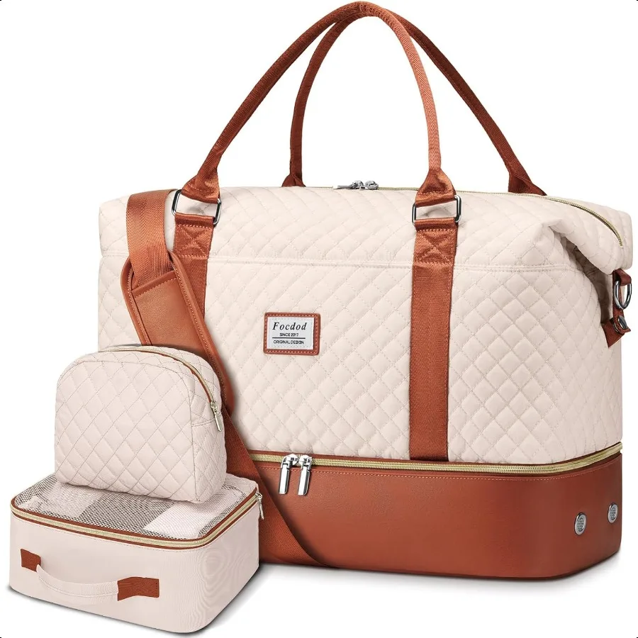 

Travel Weekender Duffle Bags for Women: Overnight Bags with Shoe Compartment Large Carry on Weekend Bag with Toiletry Bag Wet P