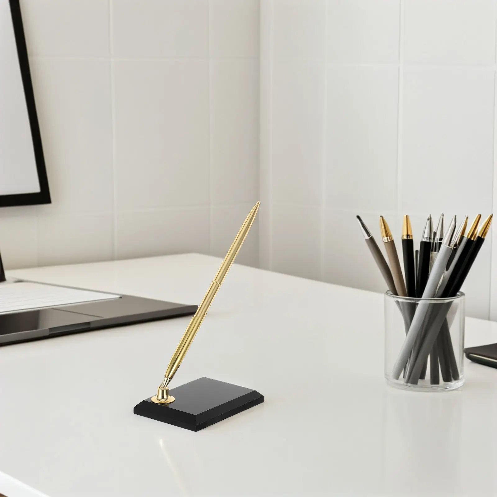 Premium Desk Signing Pen Acrylic Base Metal Ballpoint No Smear Smooth Writing for Bridal Guestbook Office Bank Wedding Ceremony