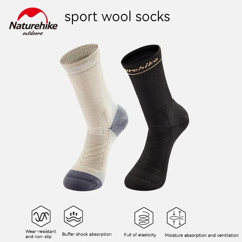 Naturehike Wool Sport Socks Winter Long Tube Stockings for Outdoor Hiking Trekking Camping Quick Drying Warm Breathable