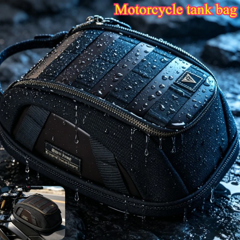 Universal Motorcycle Magnetic Oil Tank Bag For Iron Fuel Tanks Vintage Motorbike Portable With Shoulder Straps Storage