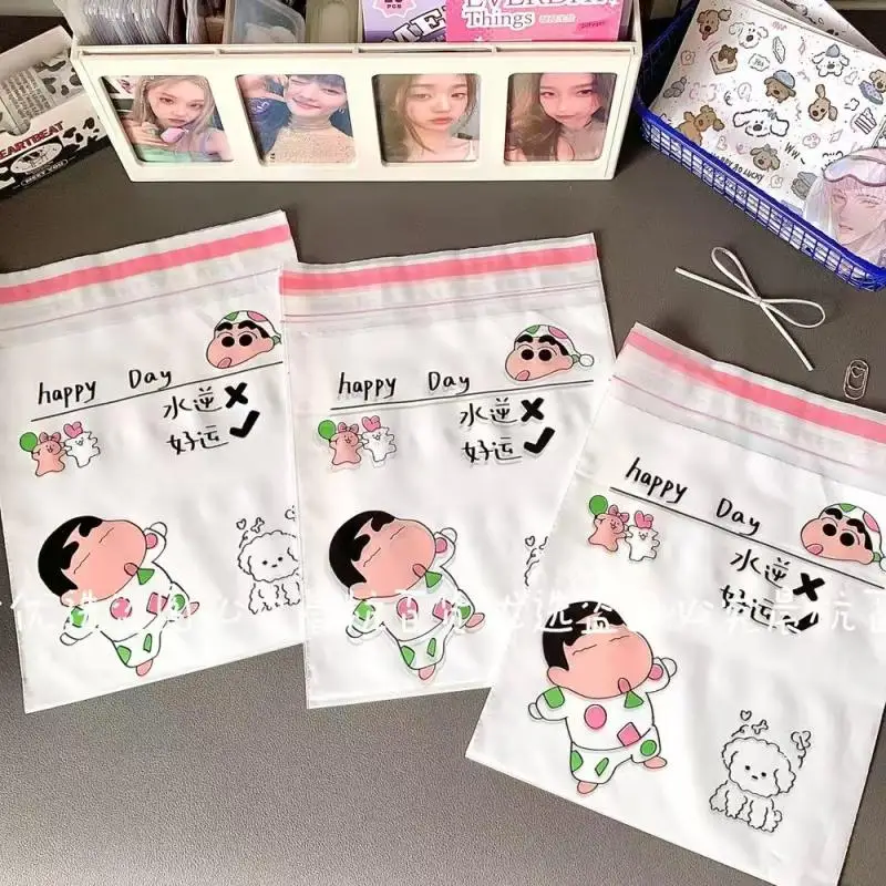 20Pcs/set Cute Cartoon Crayon Shin-chan Paste Garbage Bags Table Storage Bags Desktop Car High Aesthetic Vomit Bags Thickened