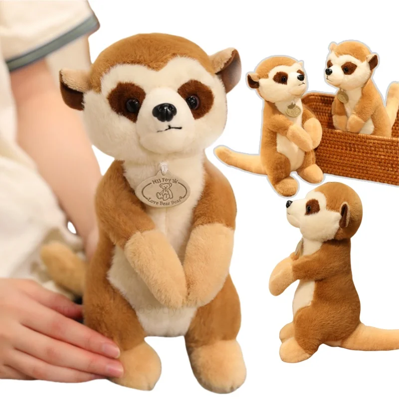 25cm Wild Lemur Brown Stuffed Plush Animal Toy Long Arms Cute Dolls Home Decor Simulated Plushie Like Real Kids Birthday Present
