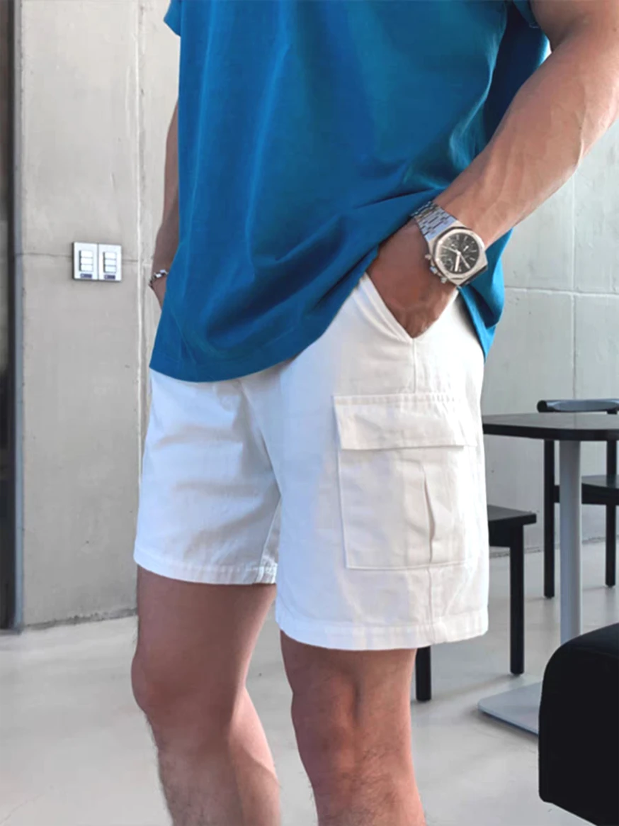 

American Style Pure Cotton Plaid Workwear Shorts Men's Outdoor Sports Casual Four-Pocket Riding Shorts Summer Wear