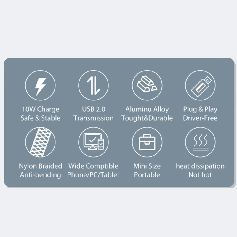 USB C OTG Adapter, 2 in 1 USB C Splitter with PD10W Fast-Charging Type-C Otg and USB A Female Port Nylon Braid Cable