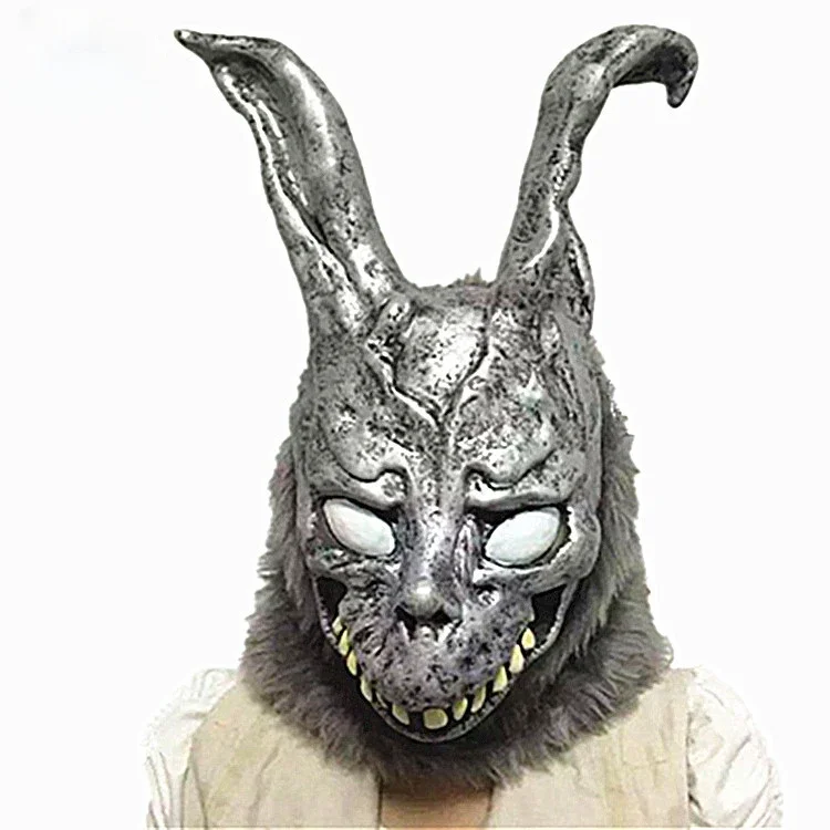 

Illusion Evil Silver Rabbits Headgear Masks Angry Rabbit Mask Death Bar Party COS Performance Rabbit Head Cover Masque Rabbit