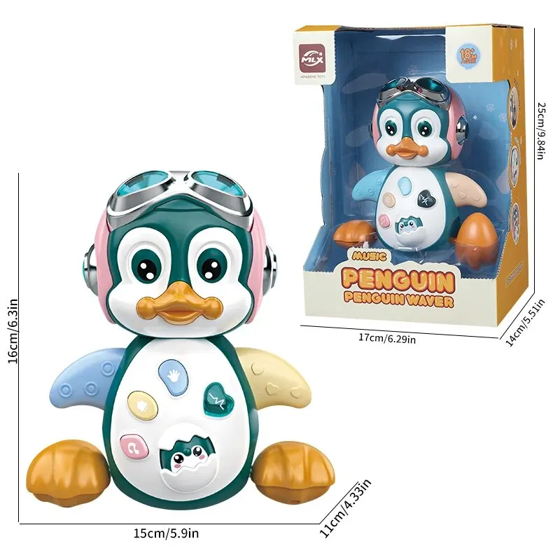 Baby Musical Penguin Toys Crawling Walking Moving Tummy Time Light Up giocattoli per neonati giocattoli per bambini apprendimento interattivo regalo per bambini