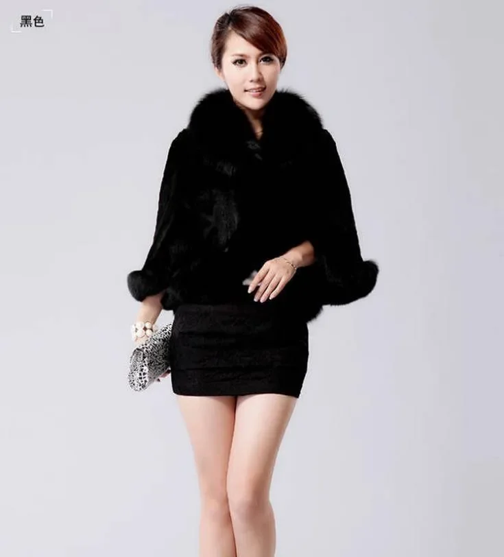 Faux Fur Women Coats Cape Full Sleeve Warm Solid Elegant Splice Autumn Winter 2024 Open Stitch Fox Short Coat Regular Cloak