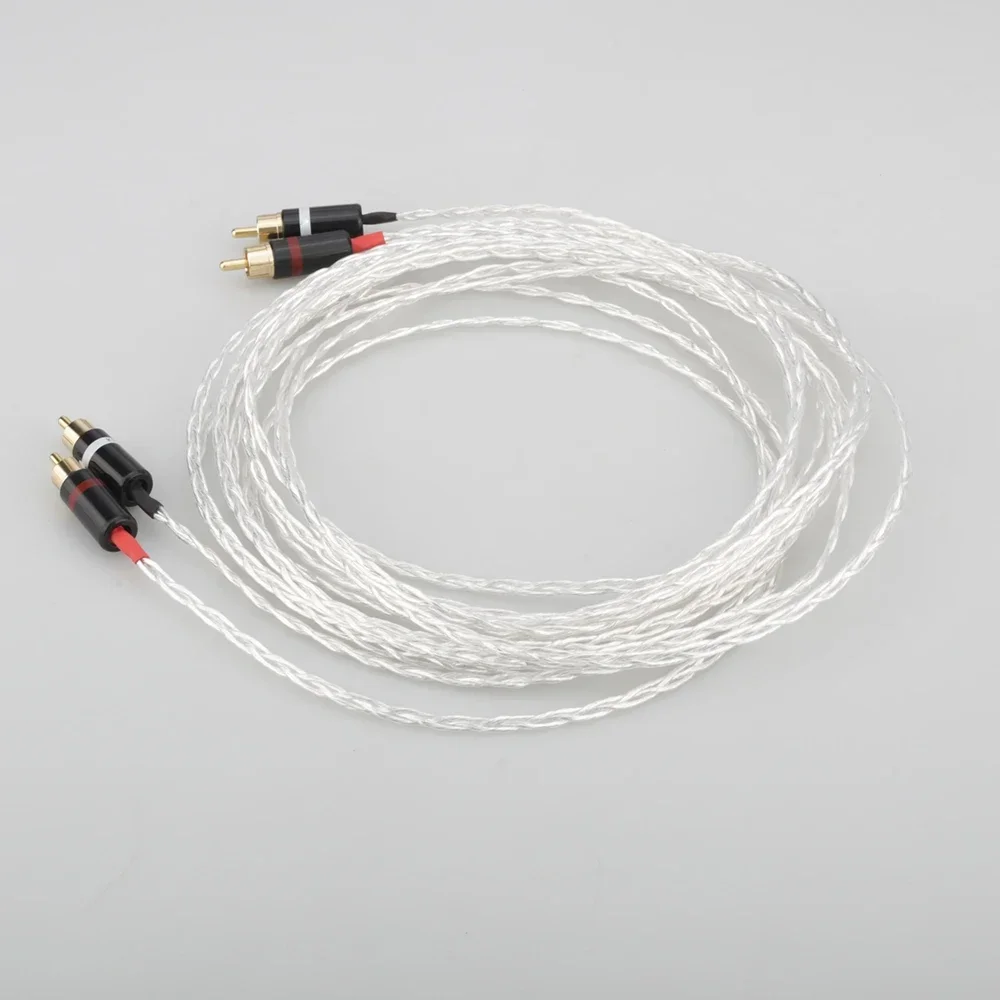 3AG OCC Posrebrzany kabel audio Kabel połączeniowy Hifi RCA z pozłacaną wtyczką do odtwarzacza CD wzmacniacza