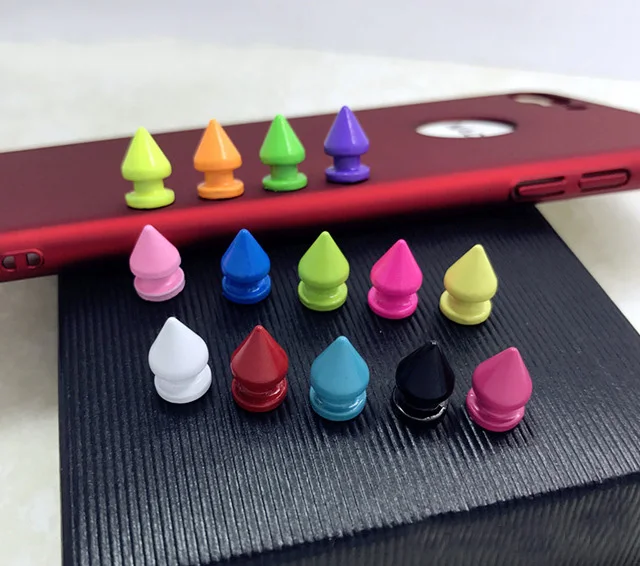 30pcs 8*13mm Paint Colored Metal Punk Leather Rivet Spikes And Studs For Clothes Handcraft DIY Accessory For Bags Shoes