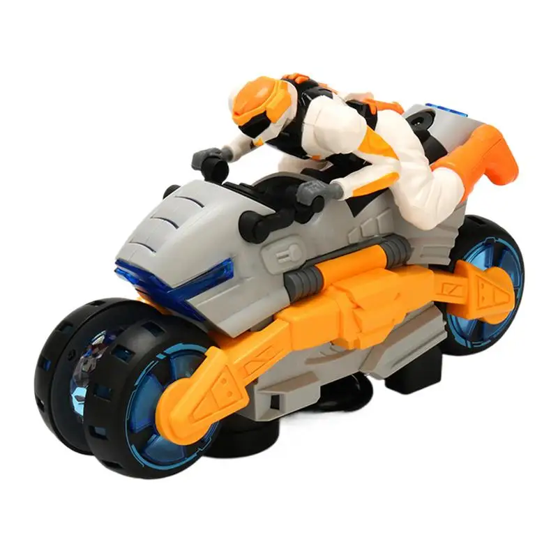 Race Motorcycle For Kids Kids Electric Stunt Transforming Motorcycle 360 Rotating Wheels Stunt Motorbike With Light And Music