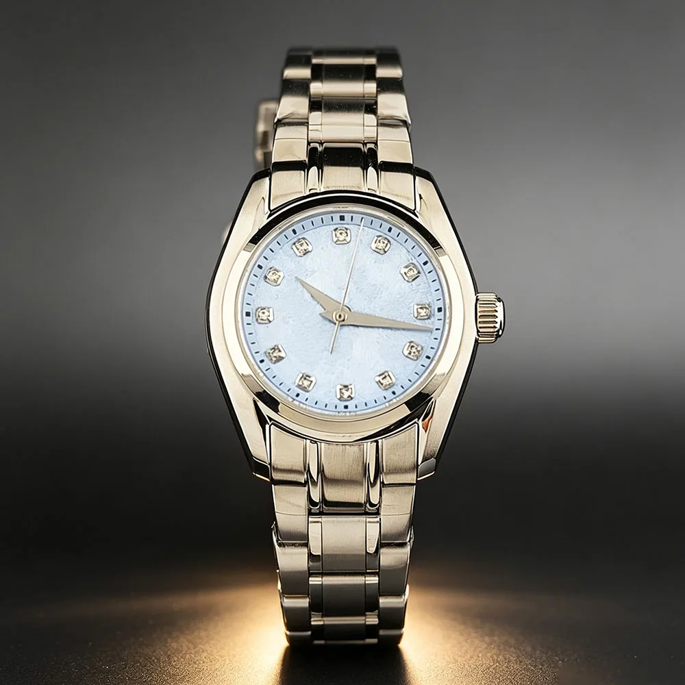 NH05 Cherry Blossom Texture Dial 29.5mm Watch ladie's Stainless Steel Watch Customized Logo Accessories for NH05 Movement