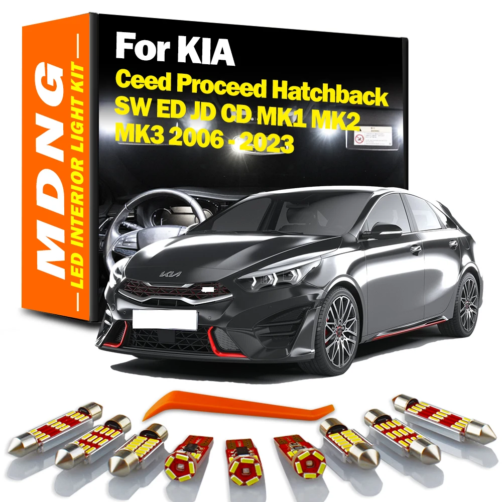 MDNG LED Bulbs Interior Reading Light Kit For Kia Ceed Proceed Hatchback SW ED JD CD 1 2 3 MK1 MK2 MK3 2006 -2020 2021 2022 2023