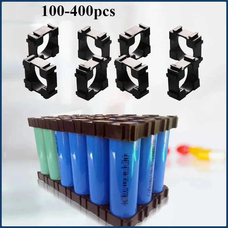 Battery Accessories100-400 Pcs Anti-shake Plastic Cylindrical Holder for 18650 Lithium Ion Battery Spacer Spacer Battery Holder