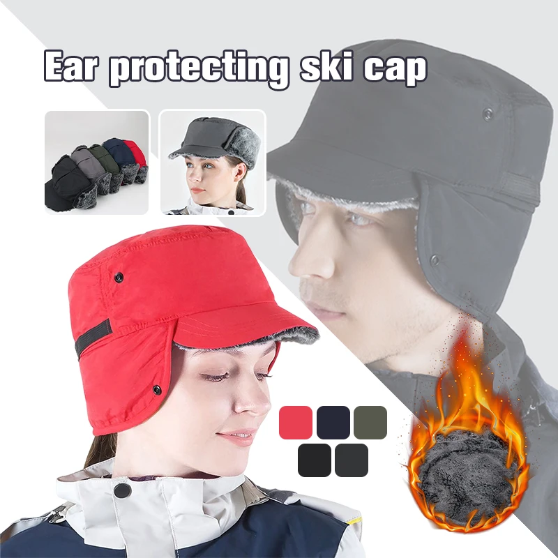 Chapeau de protection unisexe, imperméable, Imitation cheveux de lapin, chapeau chaud pour homme, protection contre le Ski, hiver