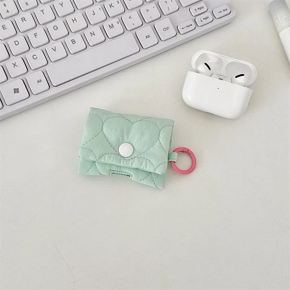 New with Buckle Earphone Bag Soft Cloth Lightweight Coin Purse Data Cable Mini Earphone Pouch for AirPods