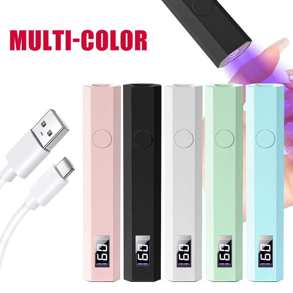 مصباح مسمار صغير لوليا مع شاشة ليد ، ضوء معدني بالأشعة فوق البنفسجية محمول ، موقتان ، 20 ثانية/60 ثانية للأظافر الجل ، صالون منزلي