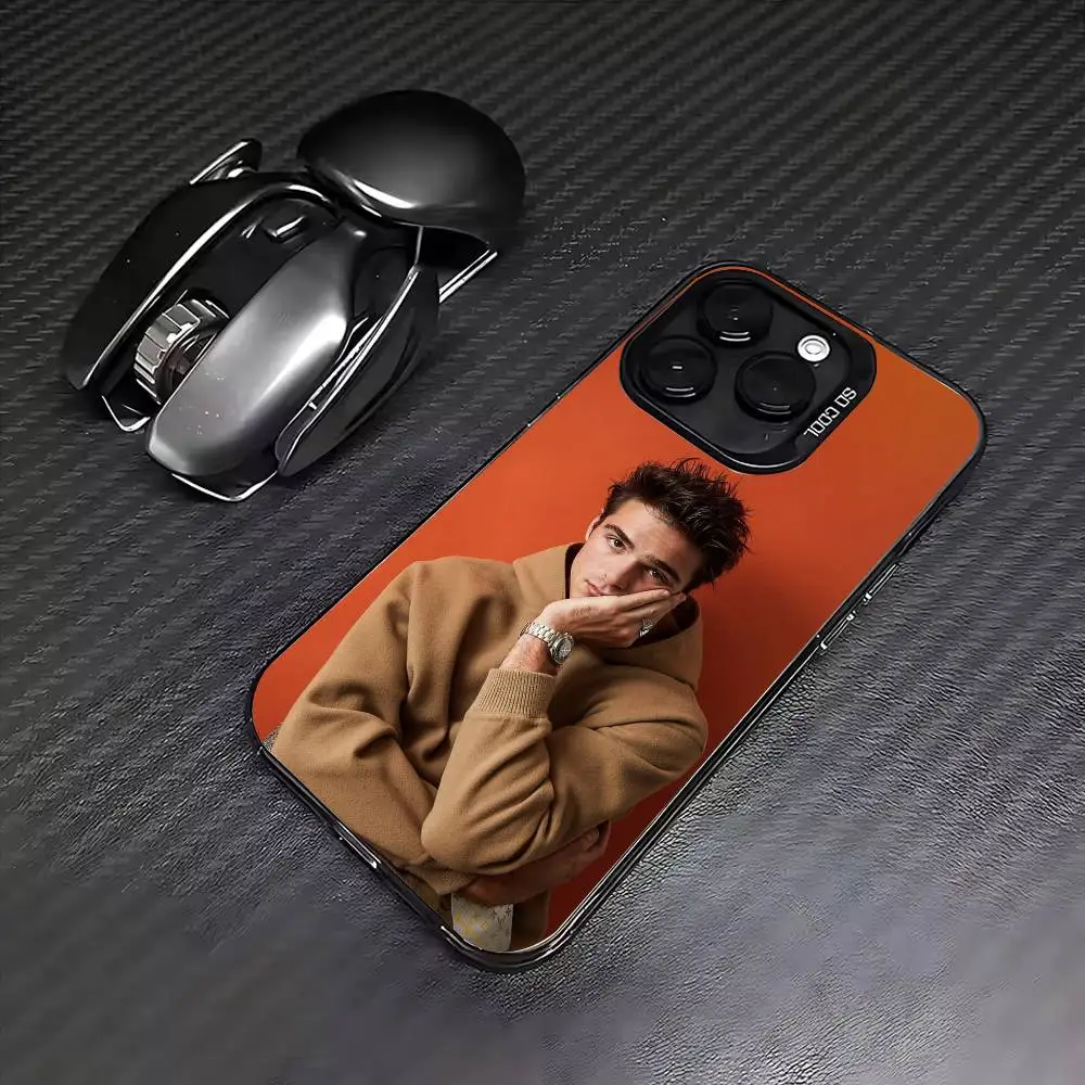 Acteur Jacob E-Elord telefoonhoesje voor iPhone17,16,15,14,13,12,11 Plus, Pro Max gekleurd verzilverd binnenkant