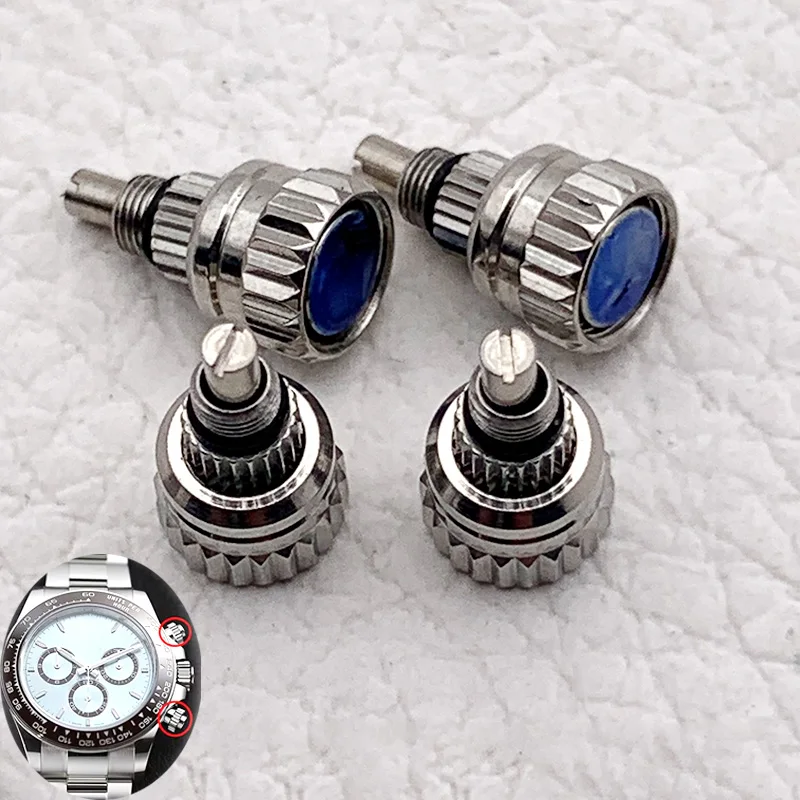 5.5mm Watch Crown Screw Pusher Fit Daytna Rlx Watch Case 116500 116520 Aftermarket Watch Repair Parts