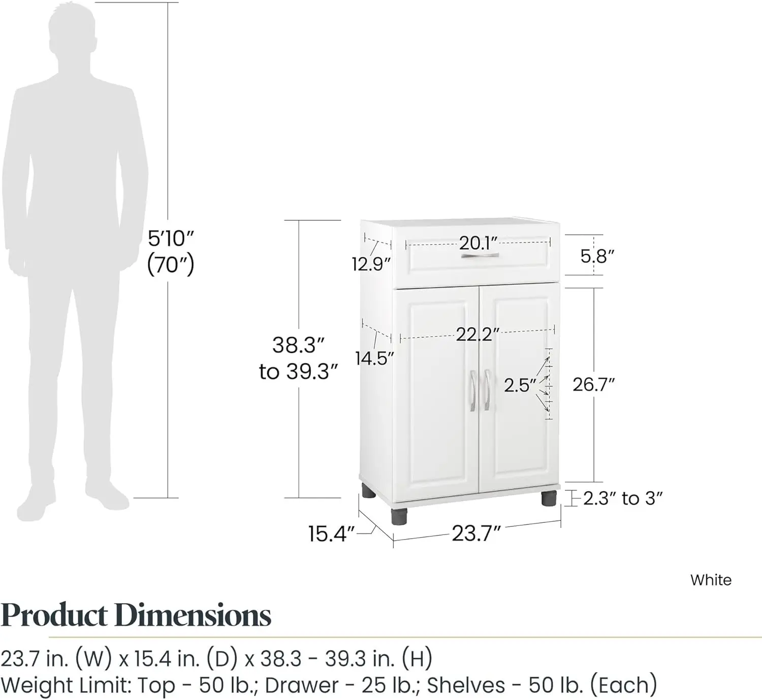 Kendall 1 Drawer 2 Door Cabinet