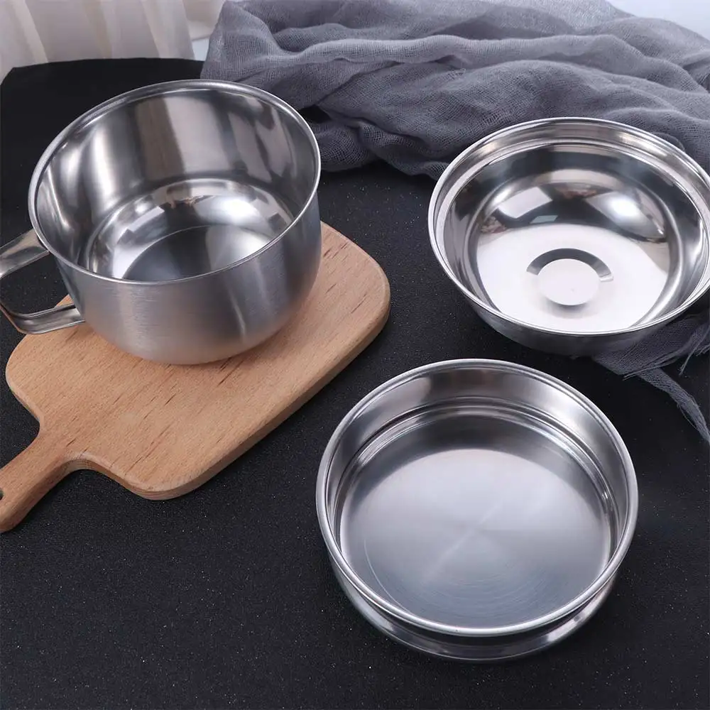 

Stainless Steel Instant Noodle Bowl with Lid and Handle Drop-proof Lunchbox Unbreakable Corrosion-resistant Soup Bowl School