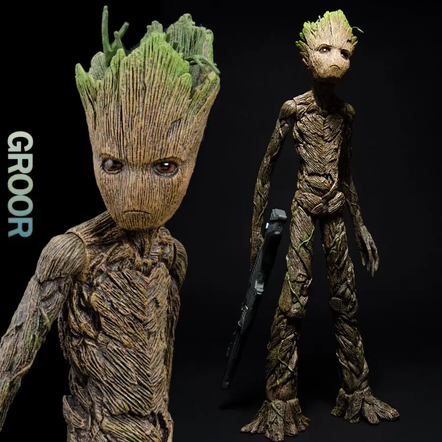 Marvel guardianes de la galaxia vengadores bebé Groot manos figuras de acción móviles modelo Juguetes