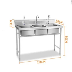 CE Certified Best-selling Triple Sink Set 201/304 Stainless Steel Kitchen Sink Heavy Duty