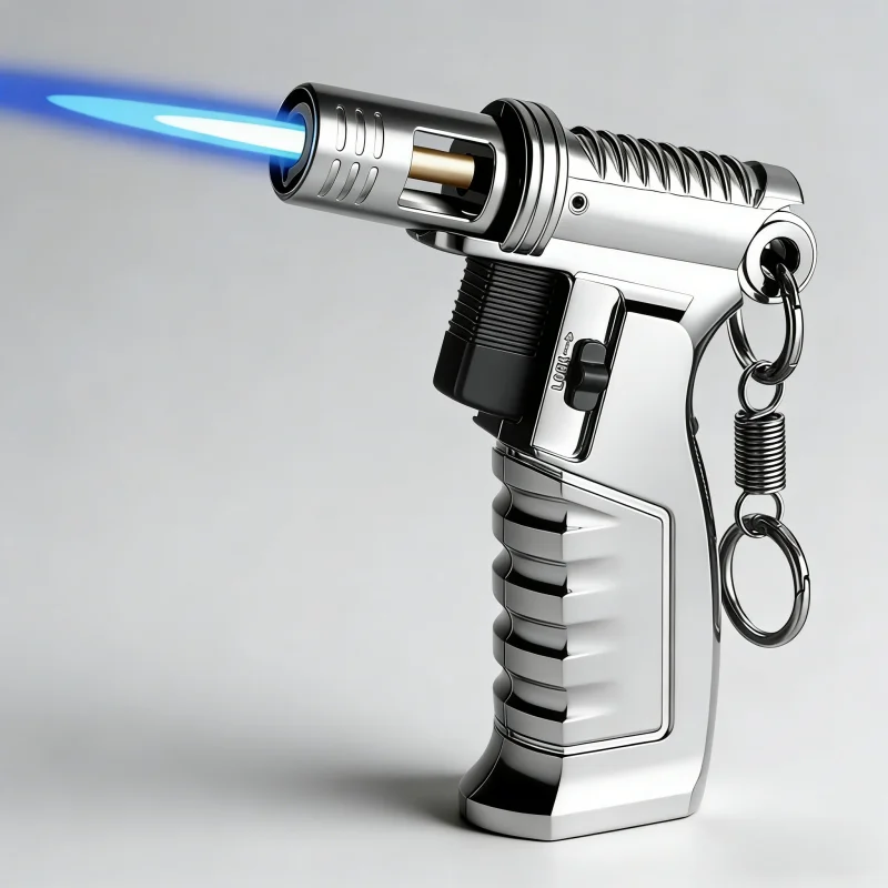 Handgehaltene Sprühpistole Butan-Gasfeuerzeug mit Festflammenstrahl, Blaue Flamme, Hochtemperatur-Schweißpistole, Aufblasbare Zigarrenanzünder-Gadgets
