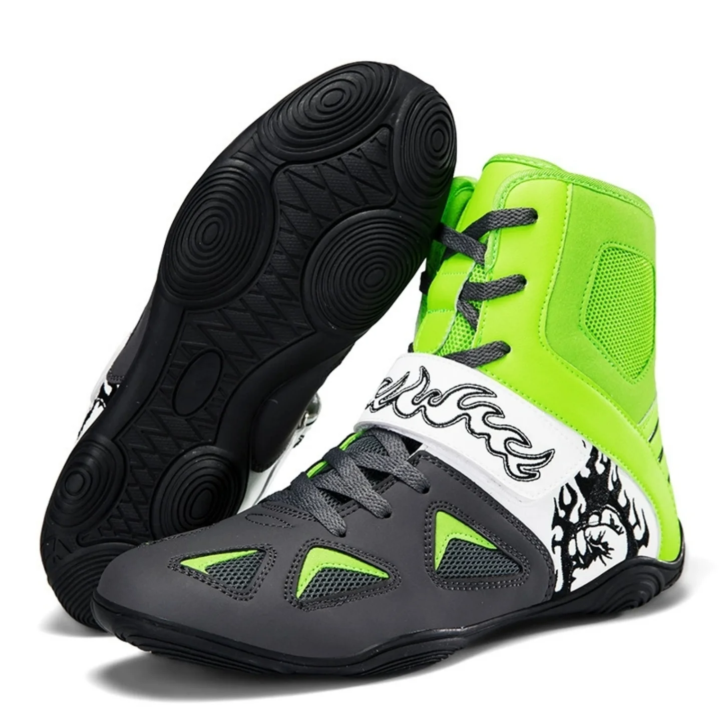 

Мужские высокие боксерские кроссовки больших размеров - дышащие, удобные, с амортизацией, противоскользящие, для борьбы